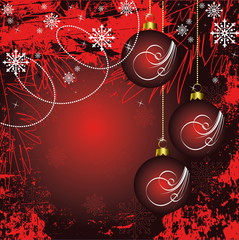 Merry Christmas and Happy New Year red vector background