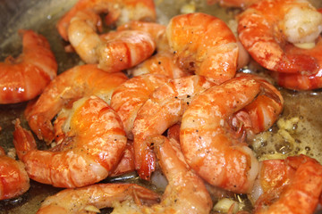 gebratene Garnelen, fried scampi