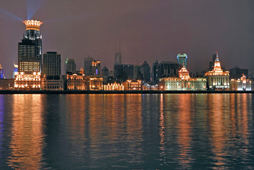 Naklejka premium China Shanghai Bund night view