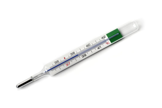 Termometro al mercurio, febbre influenza Stock Illustration