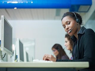 women working in call center