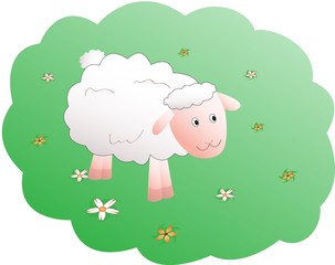 Cartoon sheep vector illustration