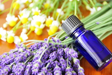 essential oil with herbs