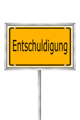 Entschuldigung, Schild