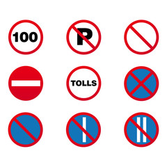 Traffic signs in a full-layered vector file