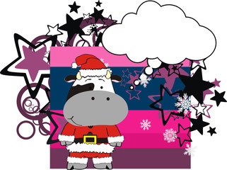 cow  claus cartoon card