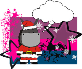 donkey cartoon xmas card