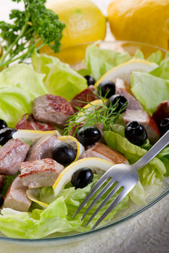 grilled tuna over green salad- tonno grigliato in insalata