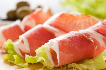 Slices of prosciutto