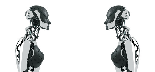 Future technology. Artificial women machines