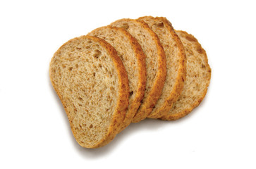 Sliced Bread Slices Stack Isolated Closeup