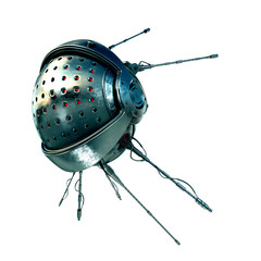 Futuristic satellite with antennas