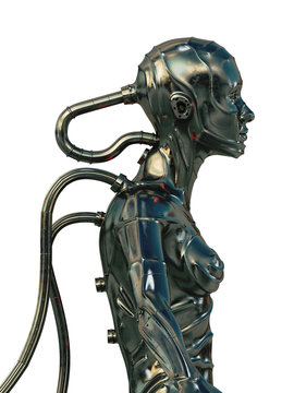 Stylish steel cyborg