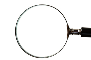 Magnifying glass on white