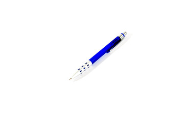 Isolated blue pen on a white background