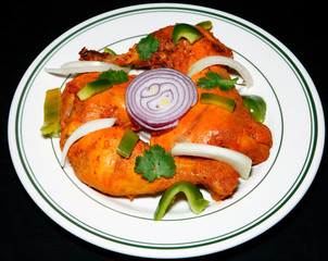 tandoori chicken in plate