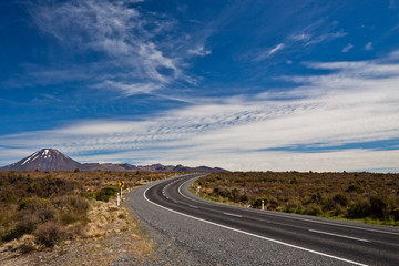 Highway road around Mt Ngauruhoe