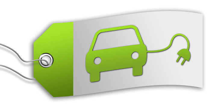 Label / Tag "Green Car / Electric Vehicle"
