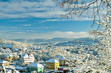Fototapeta premium Blick auf Schwäbisch Gmünd im Winter