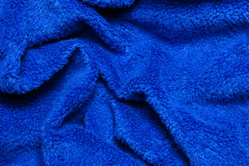 Blauer Stoff, kuschelig