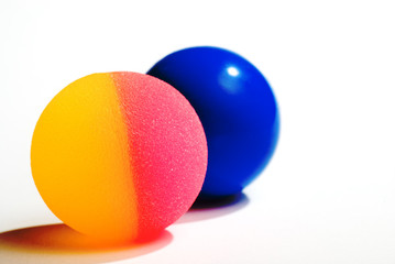 Colour balls with shadow on white