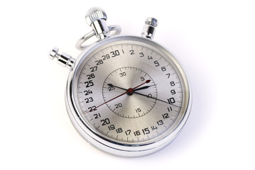 Fototapeta na wymiar Old analog stopwatch isolated on white background