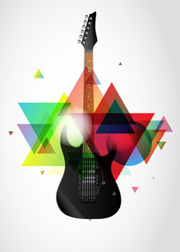 guitar on abstract background