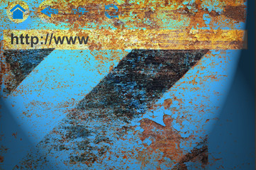 Rusty wall icons browser grunge.