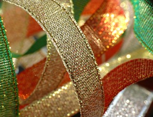 Multicolored glossy ribbons