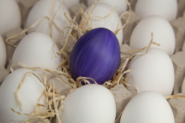 Ein lilafarbenes Osterei