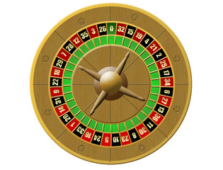 roulette, casino on white background