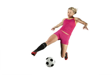 Naklejka premium Soccer Kick in Midair