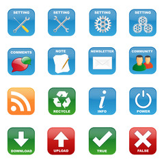 Collection of various icons isolated on white background