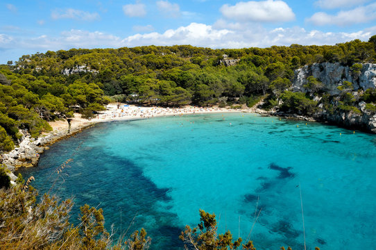 view of Macarella beach in Menorca, Balearic Islands, Spain