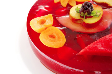 fruits jelly cake and nectarine
