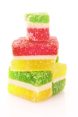 colorful candies jelly on white background