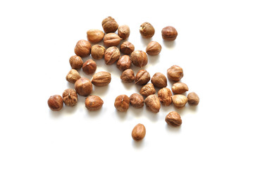 A close up image of hazelnuts