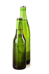 bottles of beer isolated on white