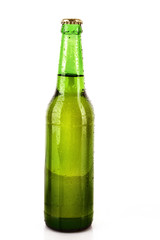 bottle of beer isolated on white