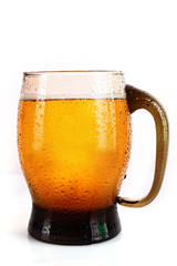 Mug of beer isolated on white