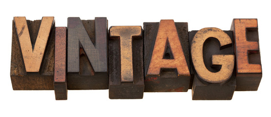 vintage, word in letterpress type