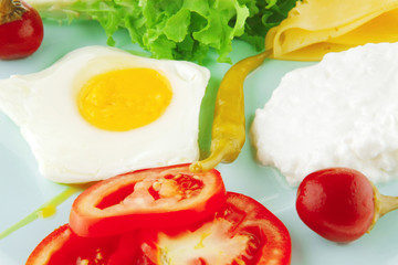 egg and cottage cheese with salad