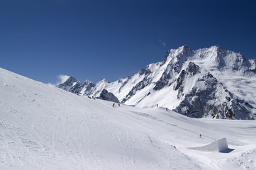 Snowboard park. Ski resort.