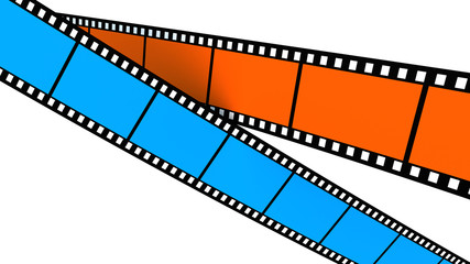 Two blue and one orange Film