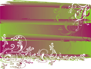 abstract flower Illustration vector spring summer green pink