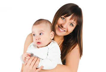 Pretty young girl and her son