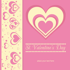 Pink Valentines retro card