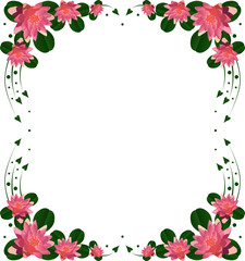 frame with pink lilies