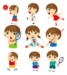 cartoon sport people