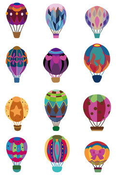 cartoon hot air balloon icon